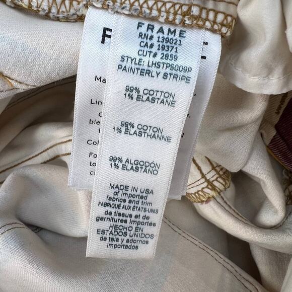 Frame Women's Le High Straight Jeans Size 28 (6) Painterly Stripe Streetwear - Picture 13 of 14